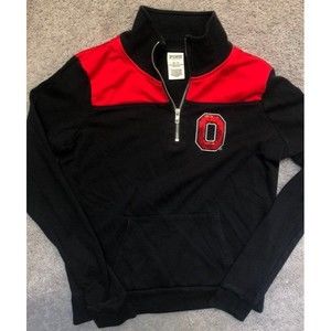 VS Pink Ohio State Buckeyes Bling Half Zip Sweatshirt